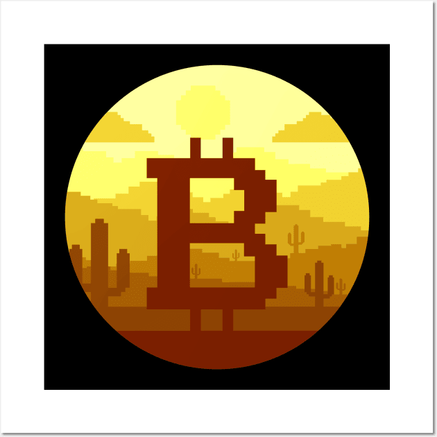 bitcoin pixel Wall Art by spoilerinc